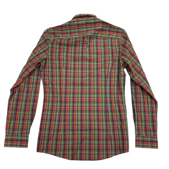 Club Room Mens Slim Fit 4-Way Stretch Plaid Dress Shirt Multicolor 14-14.5 - Picture 4 of 4